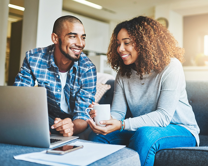 Black couple having online couples therapy in New York